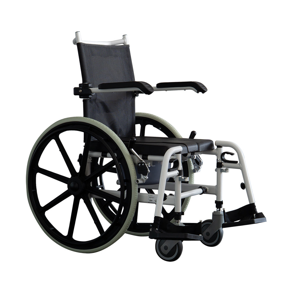 Sedia Da Doccia e Da Comodo In Alluminio Con Ruote Ad Autospinta - AB/SD