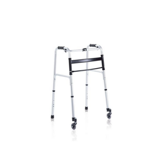 DEAMBULATORE PIEGHEVOLE 2 RUOTE PIROETTANTI 2 PUNTALI