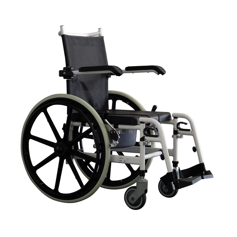 Sedia Da Doccia e Da Comodo In Alluminio Con Ruote Ad Autospinta - AB/SD