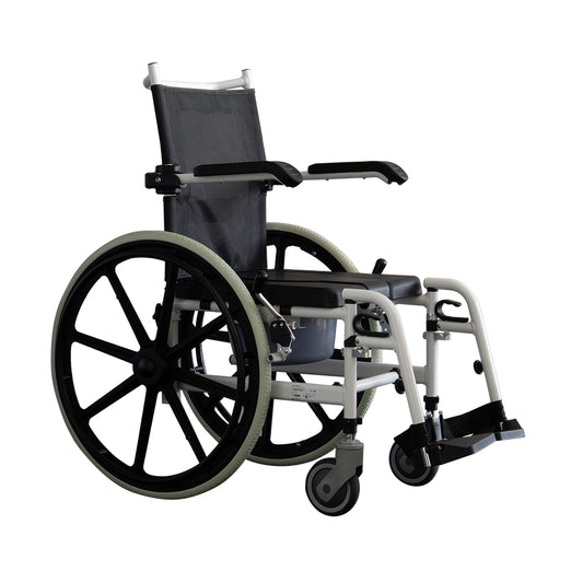 Sedia Da Doccia e Da Comodo In Alluminio Con Ruote Ad Autospinta - AB/SD