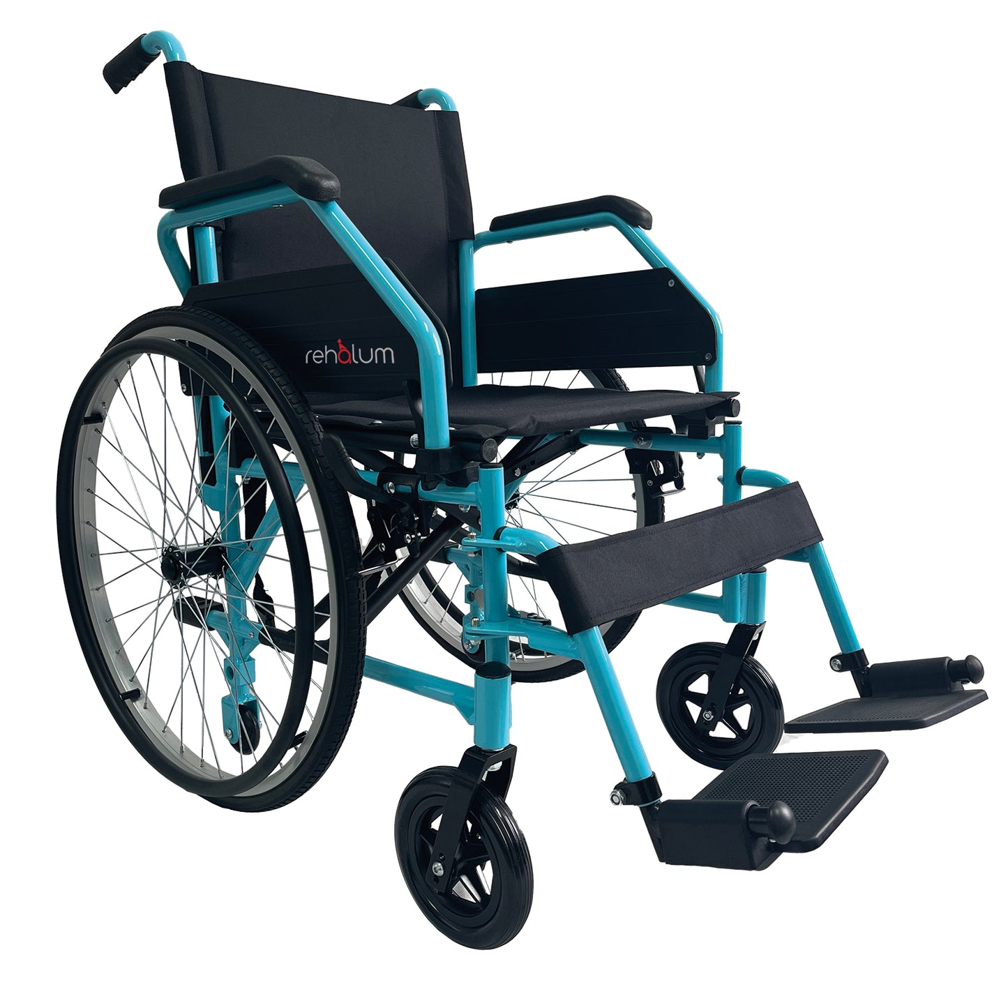 SEDIA A ROTELLE PIEGHEVOLE CARROZZINA AD AUTOSPINTA IN ALLUMINIO - REHALUM