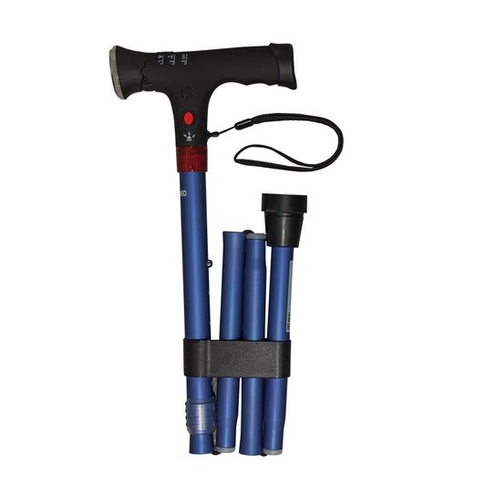 BASTONE IN ALLUMINIO CON LED E AVVISATORE SONORO